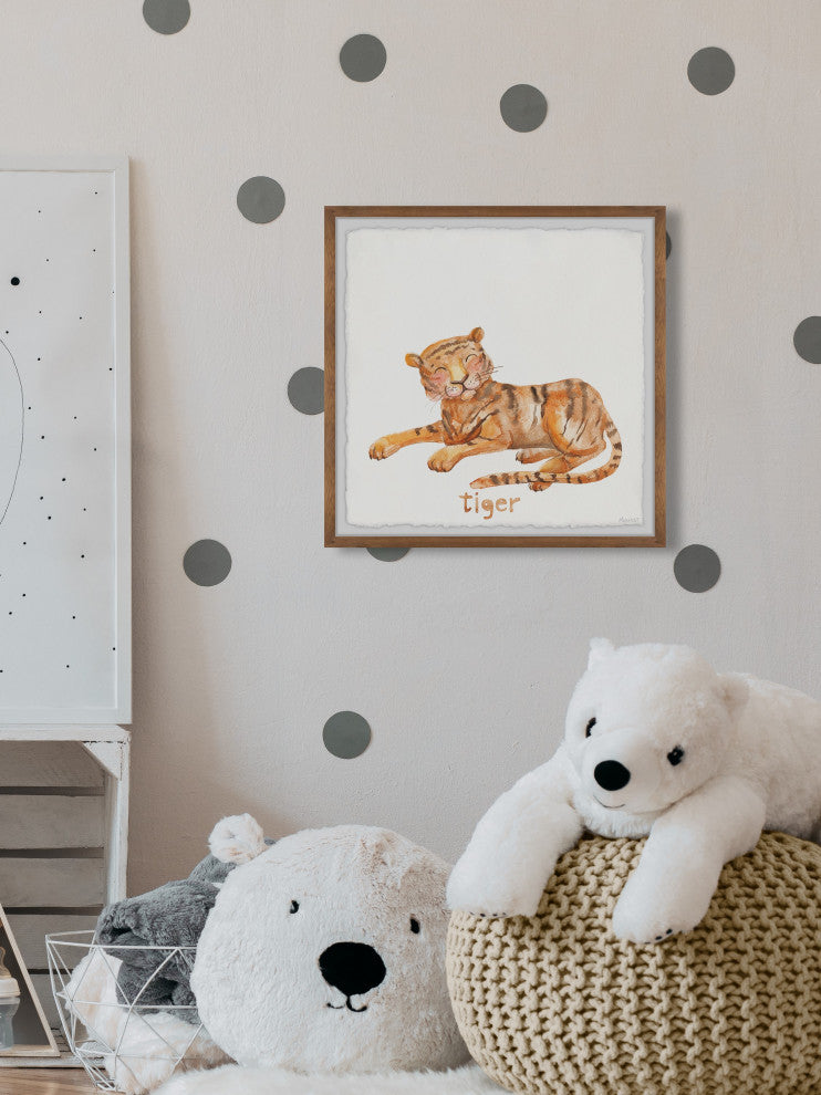 "Hello Little Tiger" Framed Painting Print, 32x32