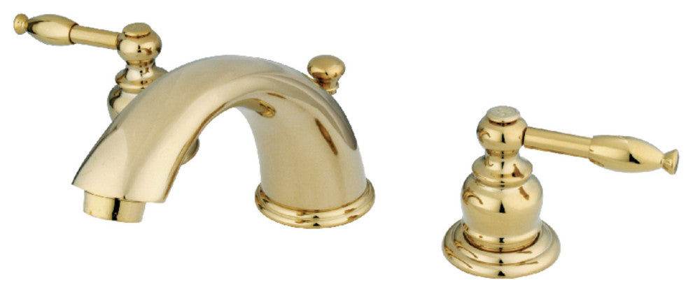 Kingston Brass Widespread Bathroom Faucet With Retail Pop-Up, Polished Brass