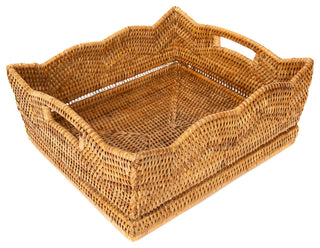 Artifacts Rattan™ Scallop Collection Shelf Basket, Honey Brown