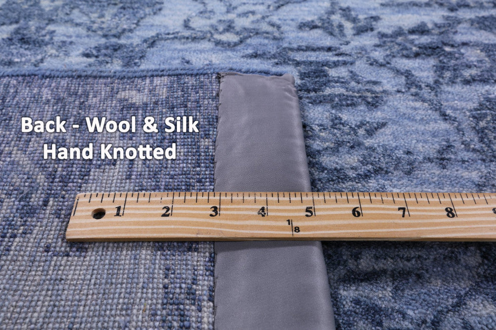 9' 0" X 12' 1" Wool and Silk Modern Hand Knotted Rug Q11764