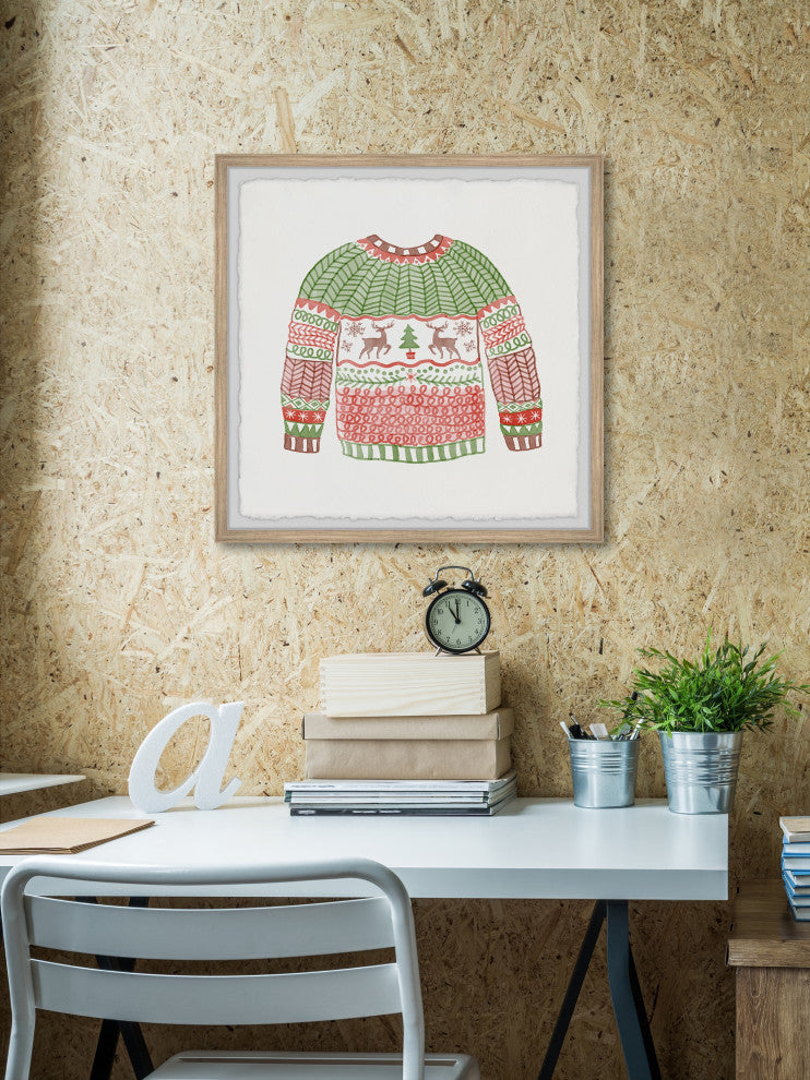 "Christmas Day Outfit" Framed Painting Print, 12x12