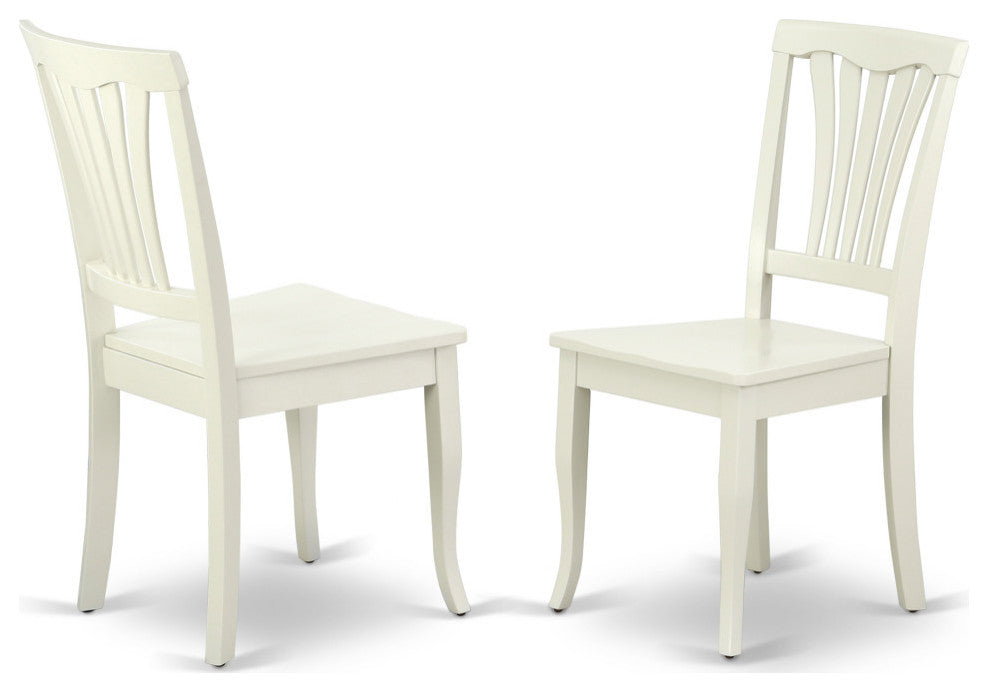 Shav3-Lwh-W 3Pc Round 42"Table And 2 Vertical Slatted Chairs