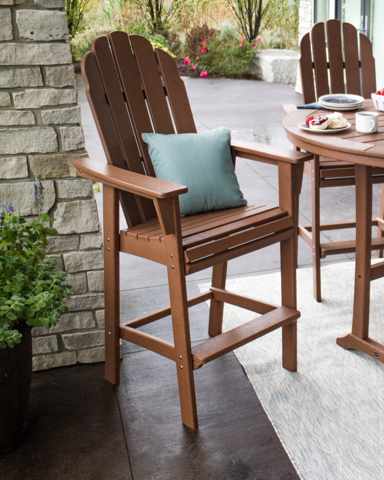 POLYWOOD Vineyard Adirondack Bar Chair, Mahogany
