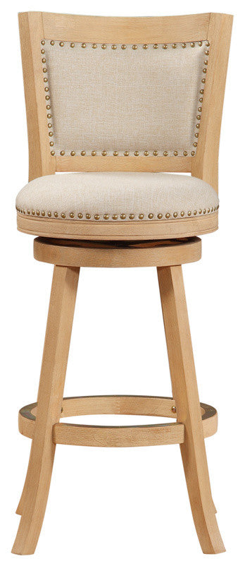 Melrose Swivel Stool, Cream Wire Brush/Ivory, Bar Height