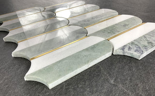 10 Pieces - 3.75" x 6" Marble Mosaic Wall & Floor Tile