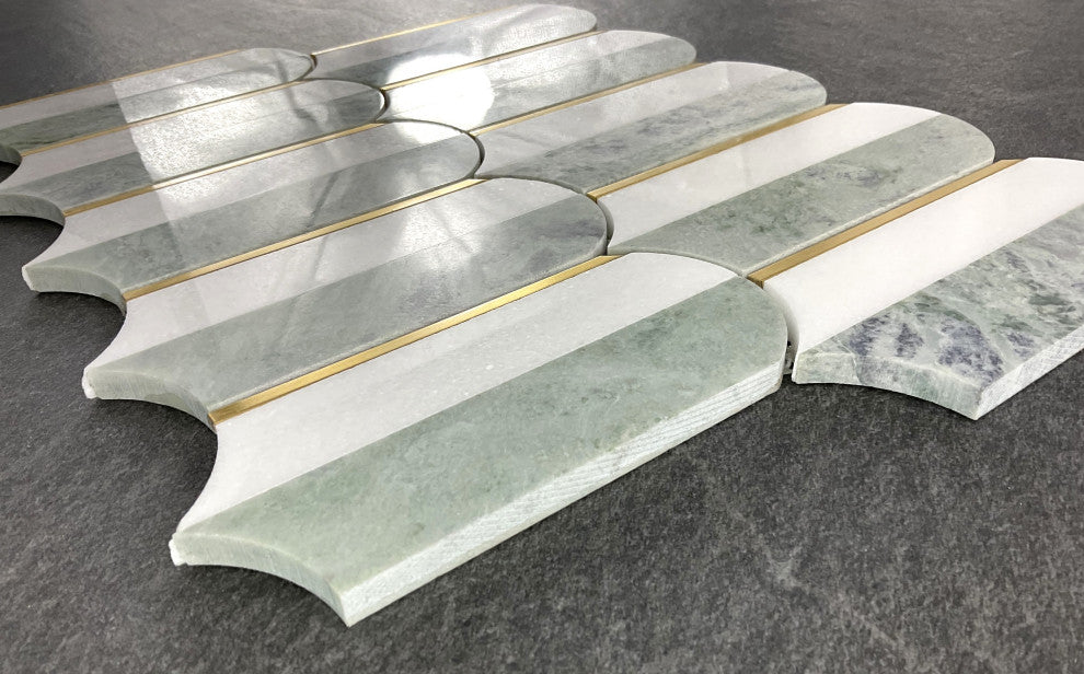 10 Pieces - 3.75" x 6" Marble Mosaic Wall & Floor Tile