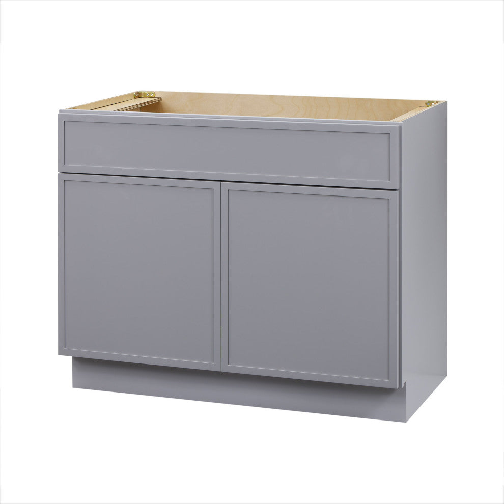 Vanity Art Birch Plywood Single Base Storage Cabinet, Gray, 39"