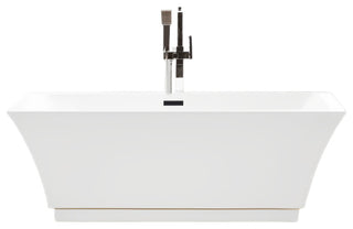 Freestanding Acrylic Bathtub, White/Matte Black, L, 67"