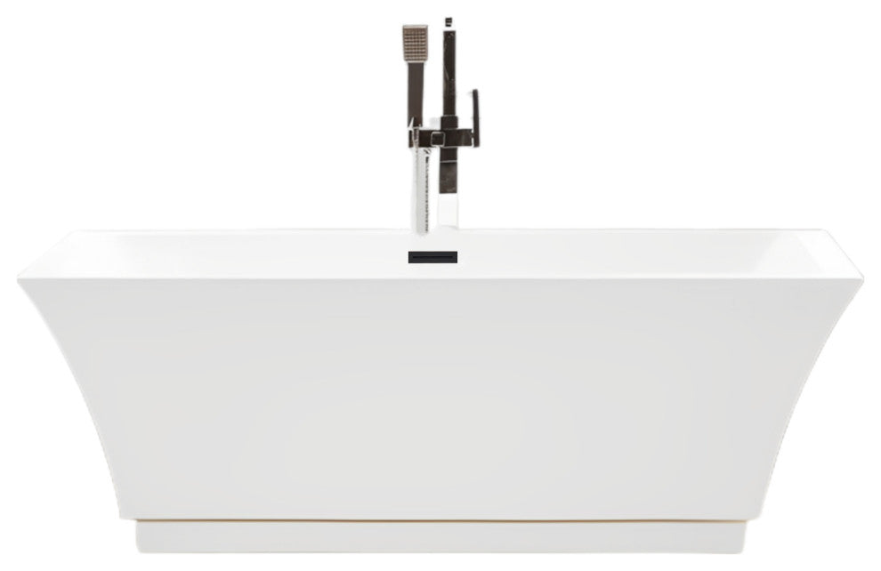 Freestanding Acrylic Bathtub, White/Matte Black, L, 67"