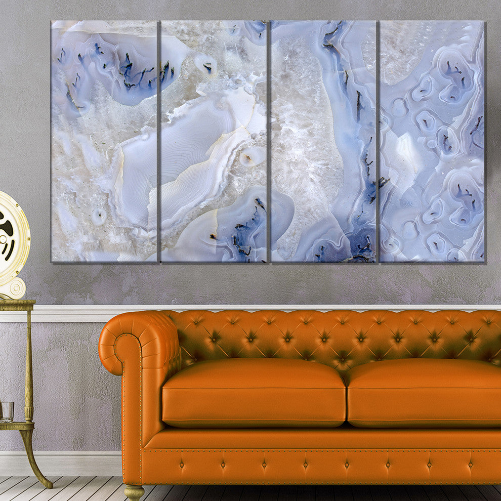 Agate Stone Background, Abstract Canvas Wall Art Print, 48"x28", 4 Panels