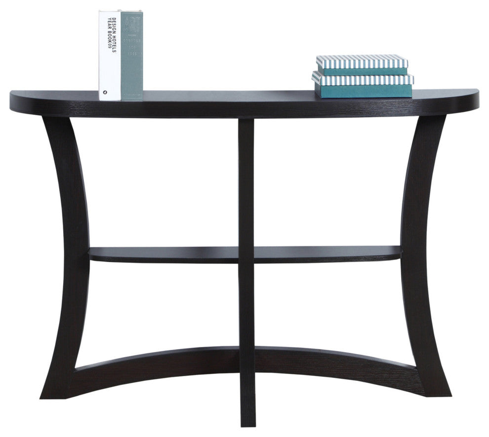 HomeRoots 11.5" x 47.25" x 32" Cappuccino Finish Hall Console Accent Table