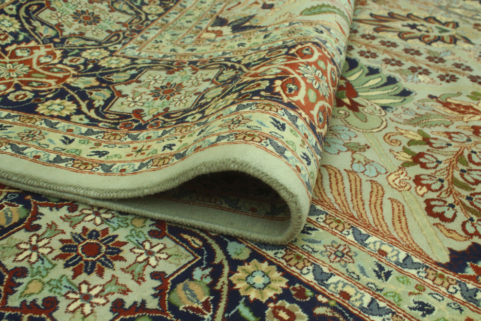 Pak-Persian Afuw Gray/Navy Rug, 9'1x12'3