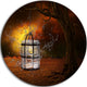 Water Locked Cage, Abstract Digital Art Round Metal Wall Art, 38"