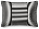 Black and Whit Patchwork Stripe 14x20 Lumbar Pillow