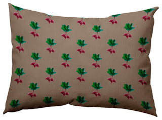 Radishes Pattern Decorative Throw Pillow, Doe, 14"x20"