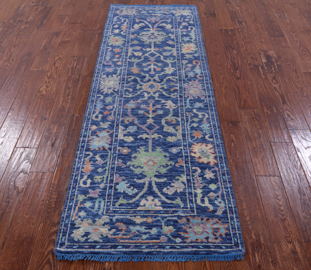 Runner Turkish Oushak Handmade Wool Rug 2' 8" X 7' 11" - Q13458