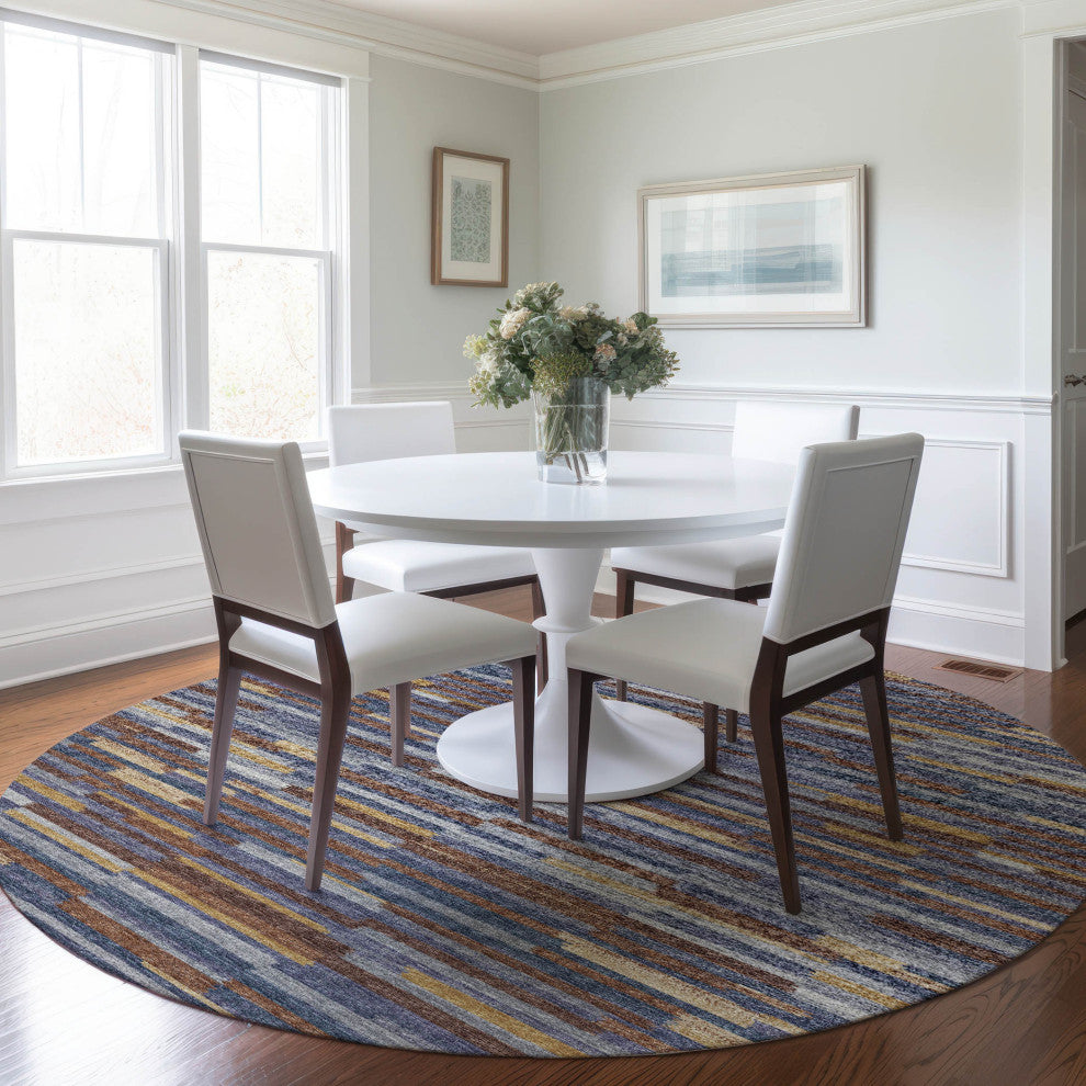 Addison Premium Washable Mayfield AMF114 Multi 8' x 8' Round Rug