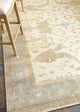 Antique Weave Oushak Hand-Knotted New Zealand Wool Ivory/Blue Area Rug, 8'x10'