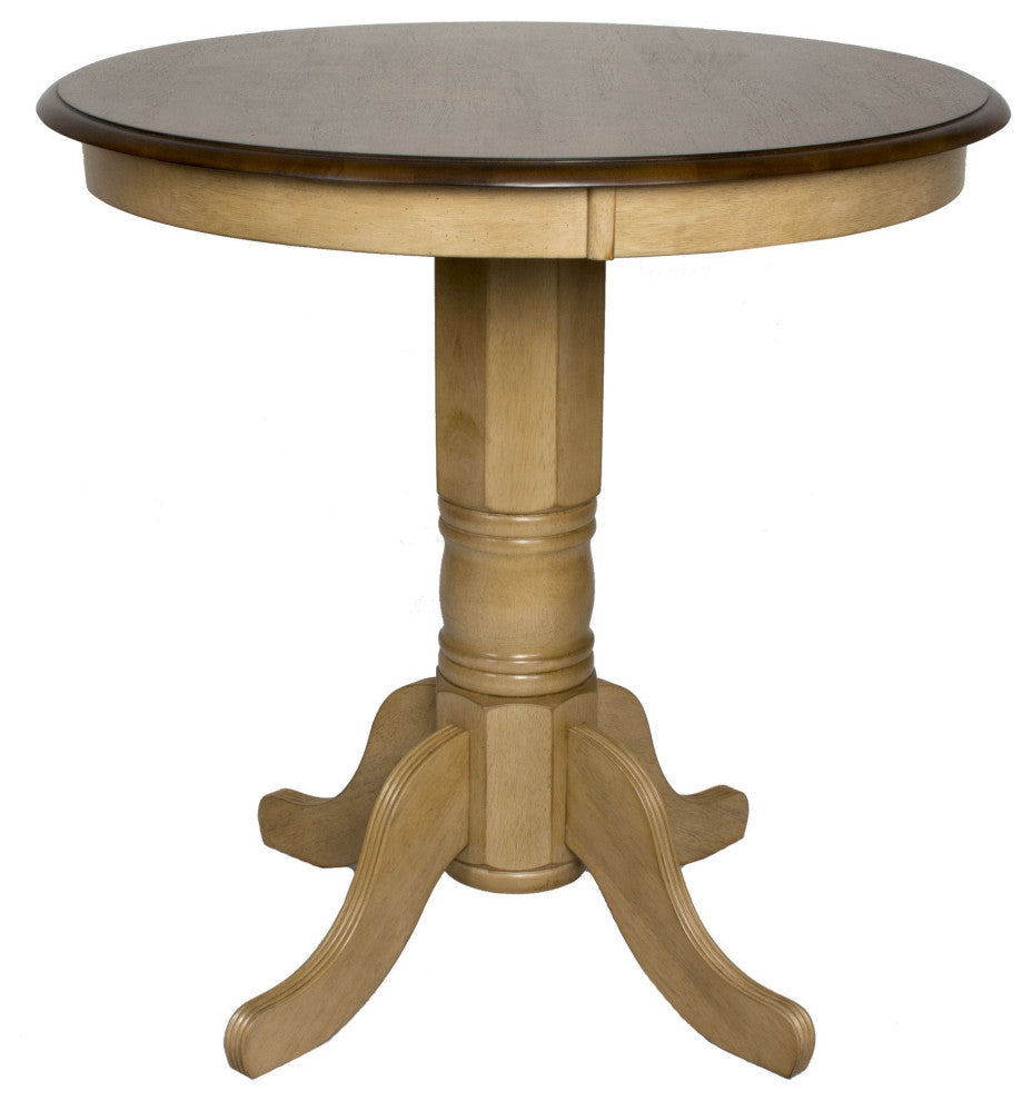 Round 36" Round Pub Pedestal Dining Table, Counter Height Dining, Seats 4