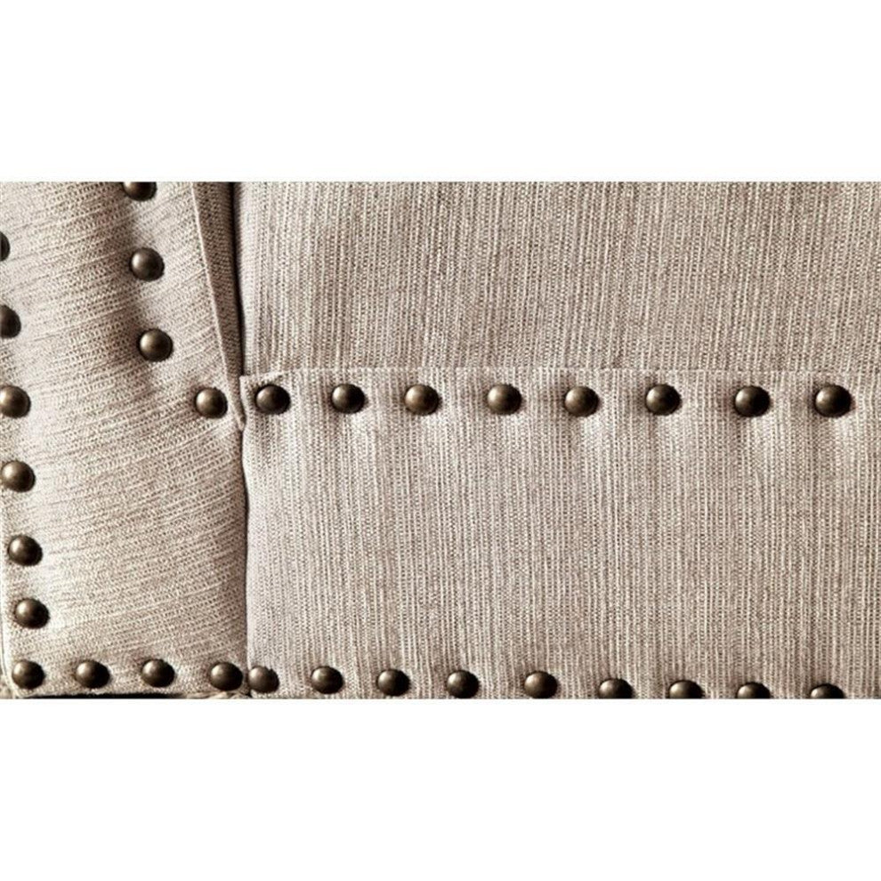 Bowery Hill Modern Fabric Chaise Lounge in Beige