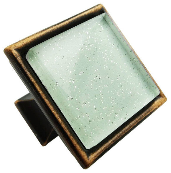 Frosted White Galaxy Crystal Glass Oil Rubbed Bronze Madison Classic Knob
