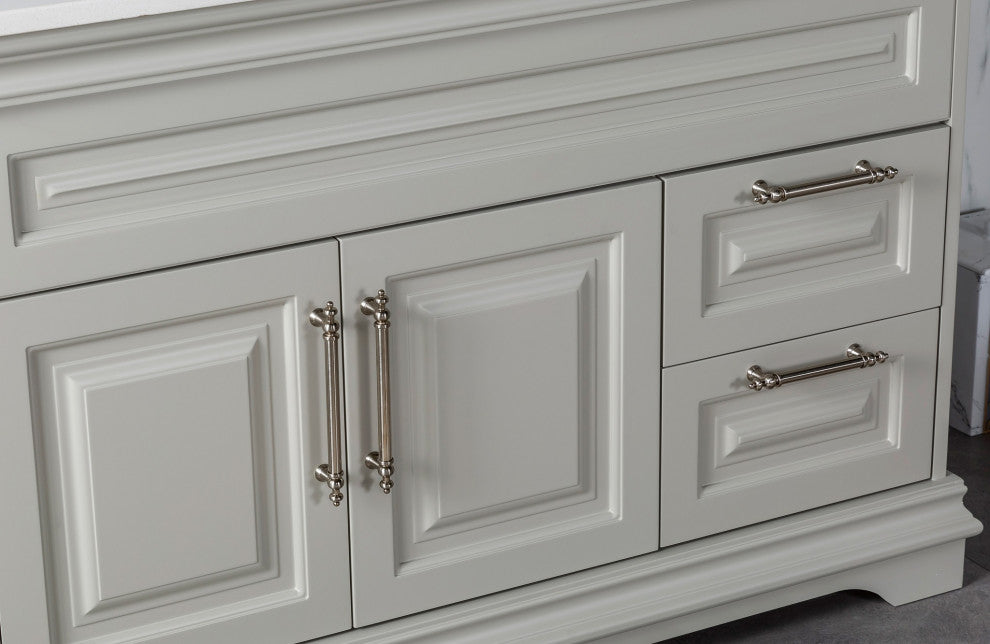 Romana Collection 48" Bathroom Vanity With Sink, Mirror, Countertop, Gray