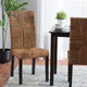 Laymi Modern Bohemian Dark Brown Mahogany Wood and Banana Fiber Dining Chair