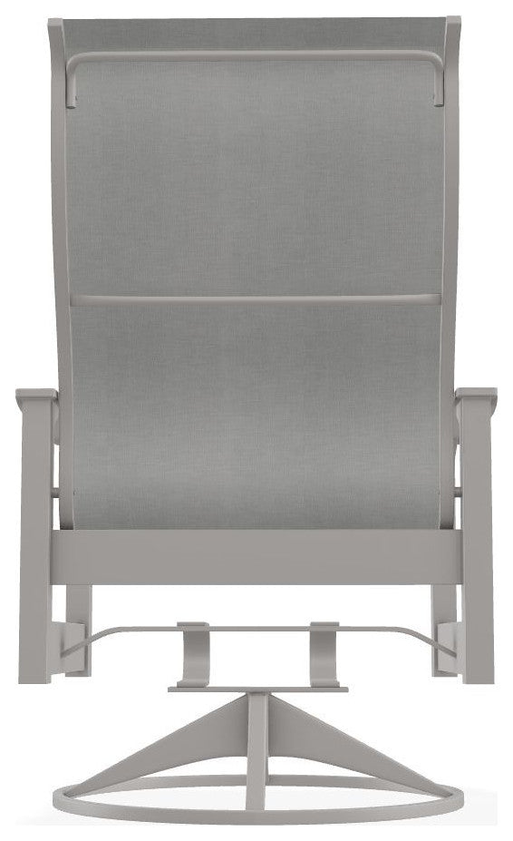 Leeward Sling Outdoor Swivel Rocker, Alloy/Warm Gray