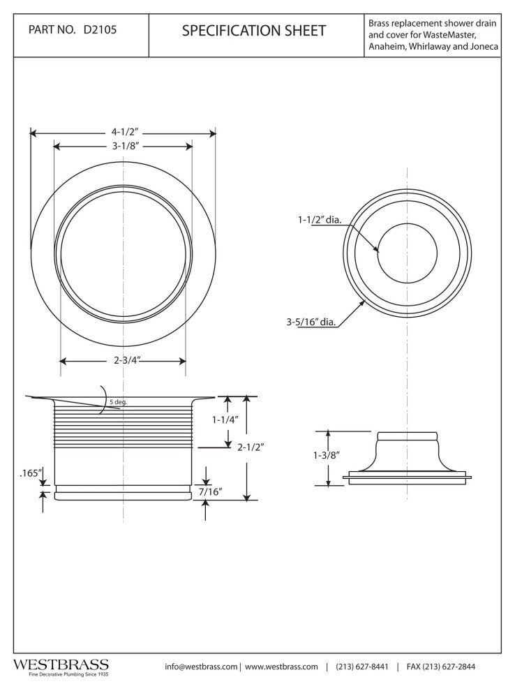 Ez-Mount Style Disposal Flange And Stopper In Polished Brass, Powder Coated White