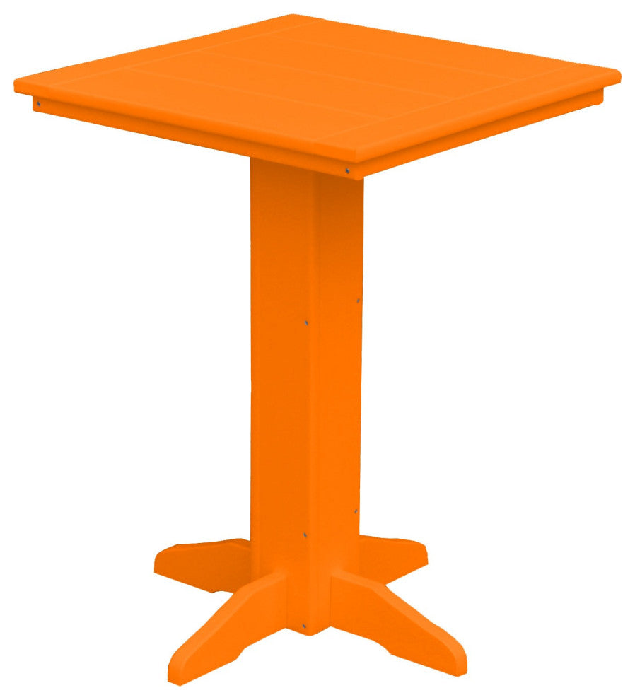 Poly Lumber Bistro Table, Orange, Square