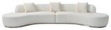 Perla Curved Sofa, White