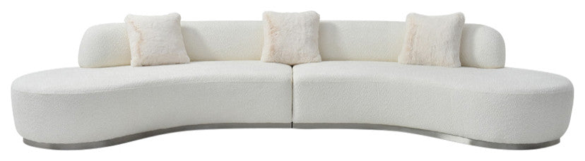Perla Curved Sofa, White
