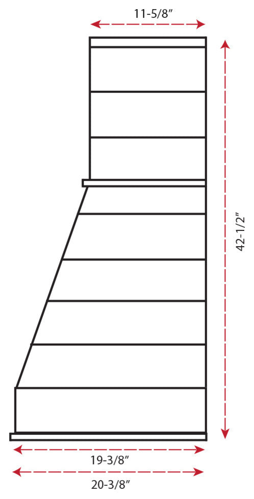 Castlewood Rustic Shiplap Chimney Hood - Dark Gray, 36", No Ventilator/Liner