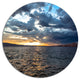 Beautiful Seascape Under Cloudy Sky, Seashore Round Wall Art, 11"