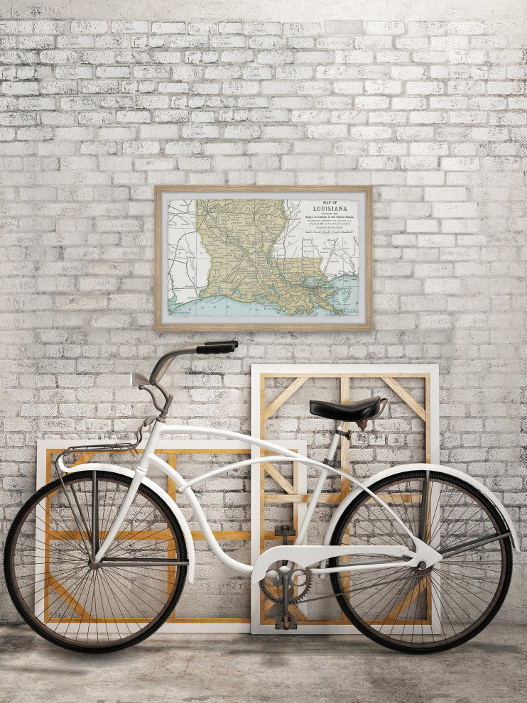 "Louisiana State Map" Framed Painting Print, 12x8