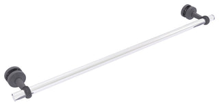 Pacific Beach 30" Shower Door Towel Bar with Twisted Accents, Matte Gray