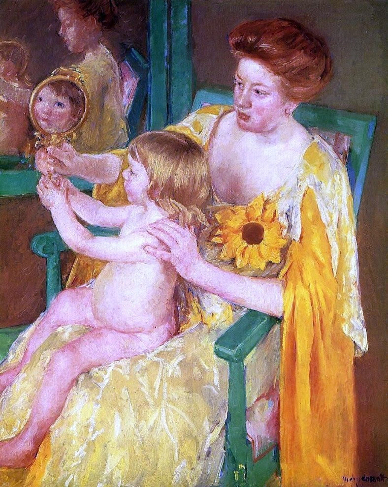 Mary Cassatt The Mirror, 20"x25" Gallery Wrapped Canvas Print