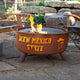 Customizable NCAA Logo Fire Pit, Rust Patina, Nmsu