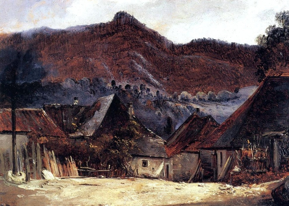 Theodore Rousseau Cottages in the Jura, 18"x27" Gallery Wrapped Canvas Print