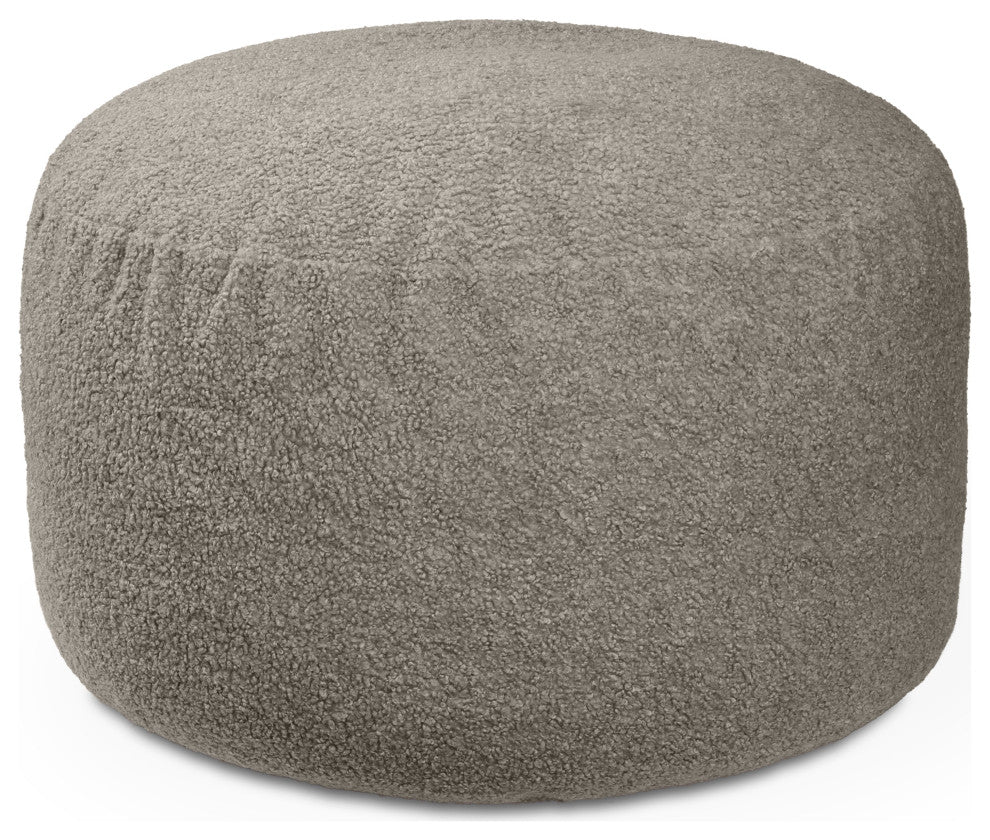 Jaxx Saxx Shearling Faux-Lamb 4 Ft Large Round Bean Bag, Smoke