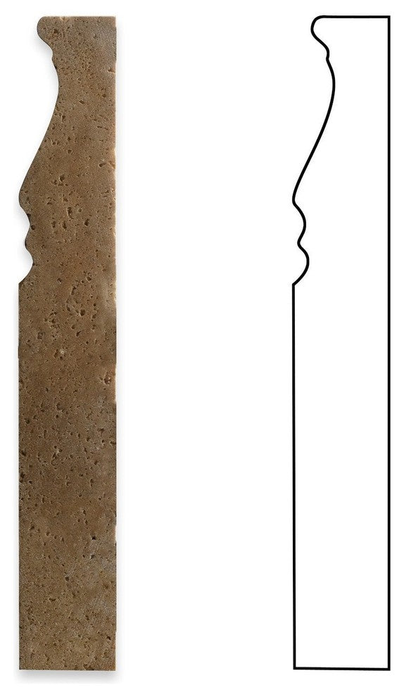 Gold / Yellow Travertine Honed 5" x 12" Baseboard Trim Molding