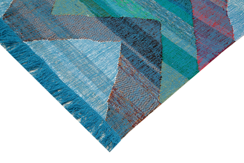 Rug N Carpet - Handmade Turkish 8' 5'' x 13' 0'' Modern Design Wool Kilim Rug