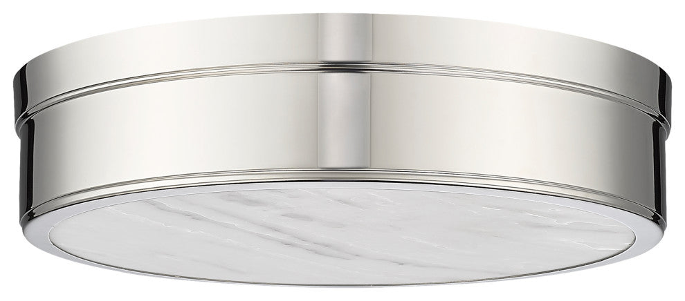 Z-LITE 1-Light Flush Mount, Polished Nickel