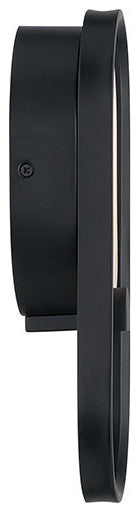 Noga, Wall Sconce , 11", Matte Black, Alabaster