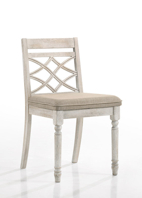 Havanna Off-White 19"W Contemporary Fabric Chair With Cushion,  Set of 2