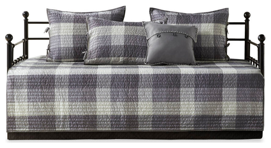 Madison Park Ridge 6 Piece Reversible Plaid Daybed Cover Set