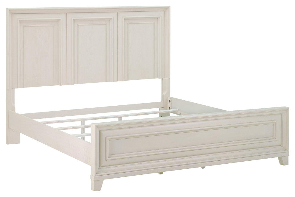 Montauk Weathered White King Panel Bed