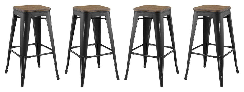 Promenade Bar Stool Set of 4 - Black