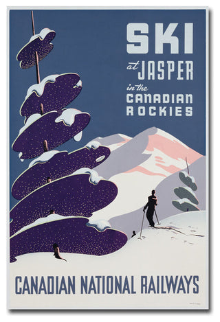 'Ski at Jasper' Canvas Art