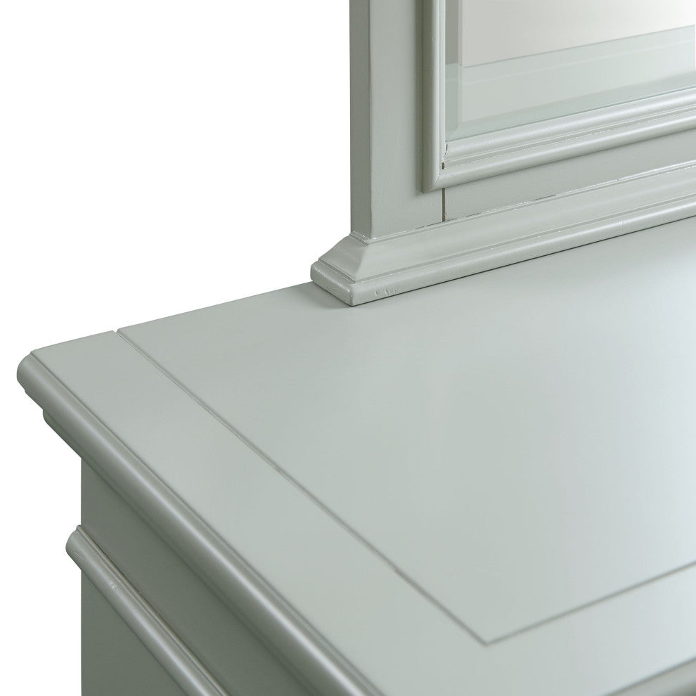Picket House Furnishings Brooks 9-Drawer Dresser with Mirror in Grey